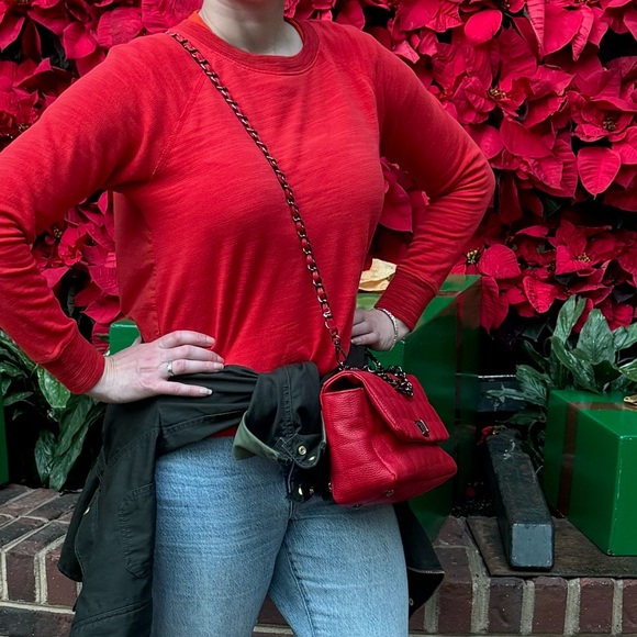 Red Quilted Chain Shoulder Bag by Virsa bag - Picture 6 of 6